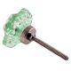 Mint Green Square Glass Flower Cabinet Knobs